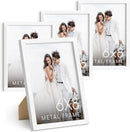 HAUS AND HUES 6x8 White Metal Picture Frames - Photo Frames 6x8 - Features Premium Aluminum, Vertical Hanging, Easel Back for Tabletop, Home, Office (6x8 in, White, Set of 4) by CozyNest Decor