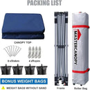 MASTERCANOPY Durable Pop-up Canopy Tent with Roller Bag (10x10, Navy Blue)