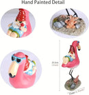 Gnome Garden Statue Funny Gnome Reclining on Flamingo Dwarf Figurines Resin Garden Gnomes Fall Decorations Outdoor for Patio Yard Lawn Porch Housewarming Ornament Gift by CozyNest Decor
