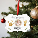 Baby Hand and Footprint Ornament - Baby Frist Christmas Ornament 2025 with Custom Photo, Name, Date - Personalized Baby Gifts, Newborn Keepsake, New Mom Gifts by TinyTreasures Baby Boutique