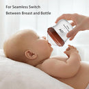 Natural Glass Baby Bottle for Breastfeeding Babies, 3oz Newborn Anti-Colic Baby Bottle with Slow Flow Nipples (SS), Clear, Wide Neck, 2 Pack, 0 Months+ by TinyTreasures Baby Boutique