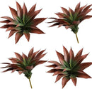 JUSTOYOU Large Artificial Succulents Aloe Plants Real Touch Fake Flowers Unpotted for Home Wedding Festival Arrangement (4, Green-Red) by CozyNest Decor