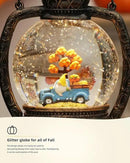 Fall Snow Globes, Blue Truck Pumpkin and Gnome Scene Snow Globes, Glittering Lantern with Timer, Snow Globe Lantern USB or Battery Powered for Fall Festival Thanksgiving Day Decor by CozyNest Decor