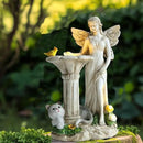 Angel Garden Statue, Solar Figurine with Outdoor Décor Resin Cat Sculpture Lawn Ornament,Ideal Yard Art for Patio Lawn Yard Housewarming Garden Gift by GreenHaven Gardens