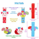BLOOBLOOMAX Wrist Rattles Foot Finder Rattle Toy for 0-4 Months Baby, Feet Leg Ankle Socks Arm Hand Bracelet Shaker for 4-8 Months Infant boy & Girl, Gift Set for 0-1 Years Newborn Babies (5 pcs-B) by TinyTreasures Baby Boutique