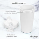 Re-Play Sippy Cups for Toddlers - 10 Oz. Reusable Spill Proof Cups for Kids, Dishwasher/Microwave Safe - Made in USA - Set of 3-3.13" x 6.25" - Patriotic by TinyTreasures Baby Boutique