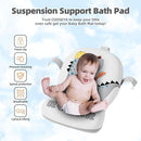 Collapsible Baby Bathtub for Newborn, Foldable Baby Bath Tub with Thermometer & Soft Floating Cushion & Drain Hole, Portable Travel Infant Bath Tubs for Newborns to Toddlers 0-36 Months Boys, Grey by TinyTreasures Baby Boutique