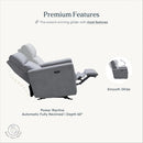 Nurture& The Glider – Premium Power Recliner Nursery Chair with Stationary Headrest | Designed for Comfort and Simplicity | Built-in USB Charger by TinyTreasures Baby Boutique