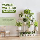 Bamworld Large Plant Stand Indoor, 9 Tier Tall Metal Plant Shelf for Multiple Plants, Tiered Flower Stand for Patio Garden Balcony Living Room Bedroom(White) by GreenHaven Gardens
