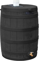 Good Ideas Rain Wizard 50 Gallon Plastic Outdoor Home Rain Barrel Water Storage Collector with Brass Spigot and Flat Back Design, Black (4 Pack) by GreenHaven Gardens