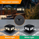Solar Post Lights Outdoor, 20LM Fence Post Cap Lights,Waterproof, 2 Light Modes, Fit 3.5x3.5in 4x4in 5x5in Wooden Post, Solar Power Deck Lights for Garden Deck Patio Decoration（Black 4Pack） by GreenHaven Gardens