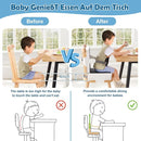 Toddler Booster Seat for Dining Table Kitchen Chair, Waterproof Non-Slip with Backrest & Adjustable Straps, Portable PU Travel Baby Kids Booster Seat Cushion by TinyTreasures Baby Boutique