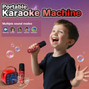 Mini Karaoke Machine for Kids Birthday Gifts 4 5 6 7 8 9 10 11 12 Year Old Girl Boy Singing Electronic Toys Bluetooth Speaker with 2 Wireless Mics Fun Voice and LED Lights Christmas Party by TinyTreasures Baby Boutique