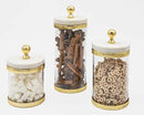 Godinger Canister Storage Container, Glass Storage Canister, Marble with Gold Band - 4x8 by CozyNest Decor