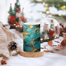 Flickering Flameless Candles, Turquoise Golden Marble LED Candles with Remote Timer, Set of 2 Battery Operated Candle for Valentine Wedding Birthday by GreenHaven Gardens