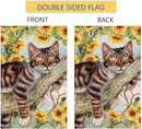 BLKWHT Summer Cat Garden Flag 12x18 Inches Double Sided for Outside, Sunflower Burlap Small Seasonal Yard Flag for Outdoor Decor BW640 by GreenHaven Gardens