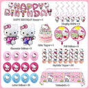 49Pcs - Kitty Birthday Party Decorations Set, Pink Theme with Banner, Balloons, Tablecloth, Cake Toppers. by TinyTreasures Baby Boutique