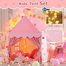 Wilwolfer Kid Tent with Mat, Star Lights - Kids Play Tents for Toddlers Kids Tents Indoor Playhouse - Princess Tent for Girls Toy House Gift (Pink with Cloth) by TinyTreasures Baby Boutique