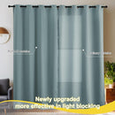 NICETOWN Greyish Blue Blackout Thermal Insulating Window Curtain Panels for Bedroom - Plylux Room Darkening 84 inch Length Grommet Smart Drapes for Living Room (52 x 84 inches Long, 2 Panels) by TinyTreasures Baby Boutique