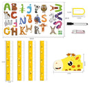 Kids Growth Chart Height Measure Wall Decal Animal Alphabet Stickers Giraffe Design Removable Wall Decorations by TinyTreasures Baby Boutique