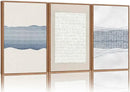 SIGNINART Large Abstract Framed Canvas Wall Art Set of 3, Minimalist Boho Line Art Prints, Modern Neutral Aesthetic Wall Decor, Blue and White Art Paintings for Living Room, Bedroom, Office 16"x24" by CozyNest Decor