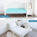 Crib Sheets for Boys or Girls 4-Pack, Fitted Crib Sheet 52'' x 28'' for Standard Crib & Toddler Mattress, Soft and Breathable Material, Baby Crib Sheets Neutral, Dinosaurs & Ocean by TinyTreasures Baby Boutique