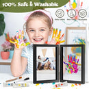 Family Handprint Kit, DIY Baby Hand and Footprint Handmade Keepsake Wooden Frame, Family Gifts with 5 Non-Toxic Baby-Safe Paint, Ideas Gift for New Parents, Grandparents, Father's Day, Mother's Day by TinyTreasures Baby Boutique