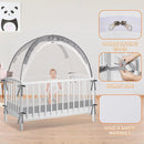 Crib Tent to Keep Baby from Climbing Out - Crib Net to Keep Baby in - Pop Up Breathable Cribs Cover - Canopy with Upgrade Strong Mesh and Durable Zipper (Grey, Lager) by TinyTreasures Baby Boutique