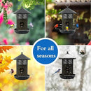 Large Bird Feeders for Outside: 12.6inch Metal for Outdoors Hanging with Black for Garden Yard Outside Decor Cardinal Finch - by CozyNest Decor