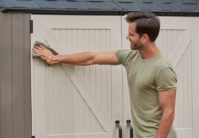 Rubbermaid Extra Large Resin Outdoor Storage Shed With Floor (7 x 10.5 Ft.) Weather Resistant Brown Organization for Home/Lawn Mower/Backyard Equipment/Bike Storage/Pool Supplies, photo 4 of 18