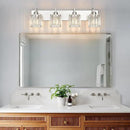 Modern Bathroom Vanity Light 4-Lights Brushed Nickel Vanity Light Crystal Wall Light Bathroom Light Fixtures by CozyNest Decor