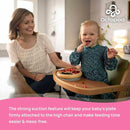 Abiie Octopod Bamboo Dish - Kids Plates for 4 months and up, 3-Compartment Baby Plates with Suction, Triangle Bamboo Baby Plate, Mess-Free Toddler Suction Plates, Baby Feeding Supplies, 8.3x1.9x7.7 in by TinyTreasures Baby Boutique