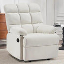 Rocker Recliner Chair, Overstuffed Manual Rocking Recliner for Adults, Upholstered Comfy Soft Fabric Living Room Reclining Sofa Chair (Beige Fabric) by CozyNest Decor