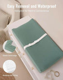 Blissful Diary Muslin Baby Changing Pad with Waterproof Lining Foam, Diaper Changing Table Pad with Cover for Dressers (Roman Green, Rectangular) by TinyTreasures Baby Boutique