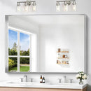Silver Bathroom Mirror, 36x48 Inch Rectangular Deep Frame Mirror, Large Wall Mounted Bathroom Vanity Mirror Over Sink for Bedroom,Restroom, Living Room, Hangs Vertically or Horizontally by CozyNest Decor