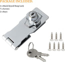 Alise Keyed Hasp Lock,4 Inch Safety Packlock Clasp Hasp Lock Latch with Lock,Door Hinge Lock with Keys Keyed Locking Hasp for Cabinets Closets Doors,Chrome by TinyTreasures Baby Boutique