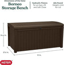 Keter Outdoor Storage Deck Box, for Patio, Backyard & Garden, Borneo, 110 Gallon, Brown - Lockable, Organizing, and Waterproof Plastic Container Bench by GreenHaven Gardens