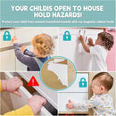 Magnetic Cabinet Locks Baby Proofing - Children Proof Cabinet Drawers Safety Locks (10 Locks and 2 Keys) by TinyTreasures Baby Boutique