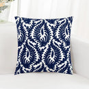 HWY 50 Navy Blue Decorative Throw Pillow Covers 18x18 Inch (1 Piece), Embroidered Cotton Farmhouse Cushion Cover Pillow Case for Sofa Couch Living Room Bed Bedroon, Floral Branches by CozyNest Decor