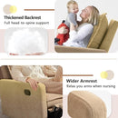 Swivel Rocking Recliner Chair for Nursery, Upholstered Glider Rocker Recliner, Swivel Reclining Chair for Nursery Living Room Bedroom, Camel Short Plush by TinyTreasures Baby Boutique