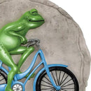 Spoontiques - Garden Décor - Frog on Bicycle Stepping Stone - Decorative Stone for Garden by CozyNest Decor