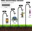 76 in Outdoor Shepherd Hooks for Hanging Plants, Garden Adjustable Heavy Duty Hummingbird Feeder Pole Stand Hanger with Stand for Solar Lantern Flower Baskets Wind Chimes, Black 1 Pack by GreenHaven Gardens