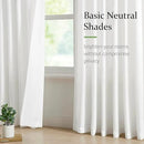 FMFUNCTEX Pinch Pleated Curtains 84 Inches Long for Living Room, White Semi Sheer Faux Linen Textured Pleat Drapes for Bedroom with Hooks, Light Filtering Neutral Farmhouse Window Drapes 2 Panels by CozyNest Decor
