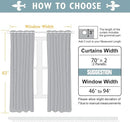 ChrisDowa Blackout Curtains 70 inches Wide for Bedroom - 2 Panels Set Extra Wide Grommet Thermal Insulated Room Darkening Curtains for Living Room (Light Grey, 70 x 63 Inch) by CozyNest Decor