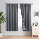 XWZO Extra Wide Full Blackout Curtain - Rod Pocket Thermal Insulated Black Liner, Noise Reducing and Heat Blocking Drapes for Hall and Studio Windows with Tiebacks, Dark Grey, W60 x L63, Set of 2 by TinyTreasures Baby Boutique