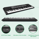M SANMERSEN Kids Music Keyboard, 61-Key Portable Electronic Piano Toy with Microphone, Teaching Tool for Beginners, Ages 3-12, Black by TinyTreasures Baby Boutique