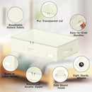 Under Bed Storage with Wheels, No Assemble Required 7.5 inches height Under Bed Storage bins,Large capacity Rolling Under bed Shoe Storage containers，dorm under bed storage drawers by CozyNest Decor