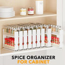 SpaceAid Bamboo Pull Out Spice Rack Organizer for Cabinet, Heavy Duty Slide Out Seasoning Kitchen Pantry Sliding Vertical Organization, 7.6" Wide, 3 Drawers(2" Wide), 2-Tier, White by CozyNest Decor
