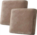 H.VERSAILTEX Velvet Stretch Couch Cushion Cover Plush Cushion Slipcover for Chair Loveseat Sofa Cushion Furniture Protector Seat Cushion Sofa Cover (2 Piece Large Sofa Cushion Covers, Taupe) by CozyNest Decor