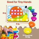 AMOSTING Button Art Toy – Educational Color Matching Mosaic Pegboard Sensory Learning Activity for Kids Age 3 4 5, Preschool Gift for Toddlers, Boys and Girls by TinyTreasures Baby Boutique